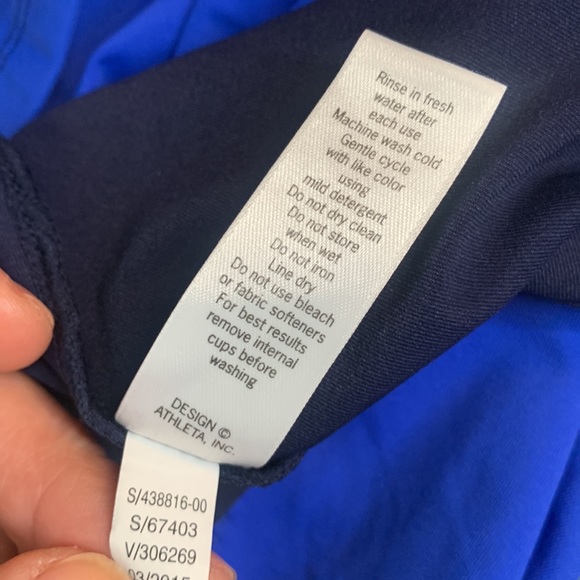 Athleta Blue Colorblock Swim Beach Summer Dress W-715 Sz XS - Picture 11 of 11